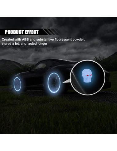 4 Tapas de Válvula de Neumático Luminosa BDZMC Azul