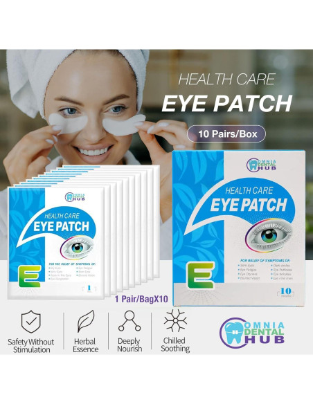 20 PARES Parches Herbales para Ojos OMNIA ONE - Alivio Refrescante