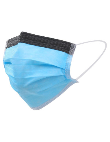 50 Máscaras Faciales Antifog Omnia One Tigris 3 Capas Azul