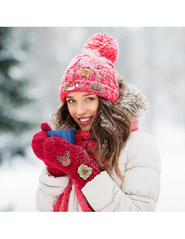 Botones de Madera Navideños Ciieeo 50pcs Adornos Manualidades