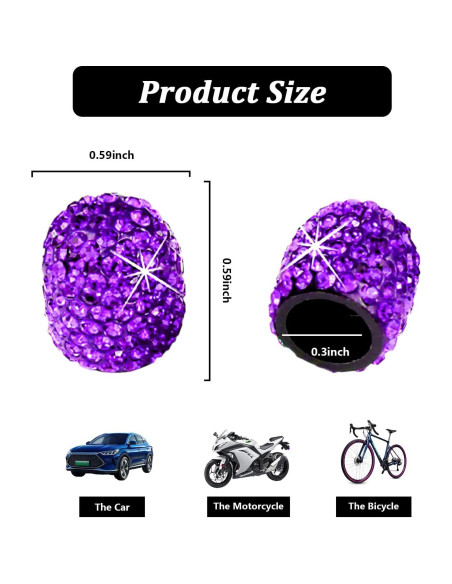 Tapones de Válvula de Neumático Kewucn Brillantes 4 Pcs