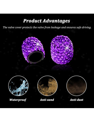 Tapones de Válvula de Neumático Kewucn Brillantes 4 Pcs