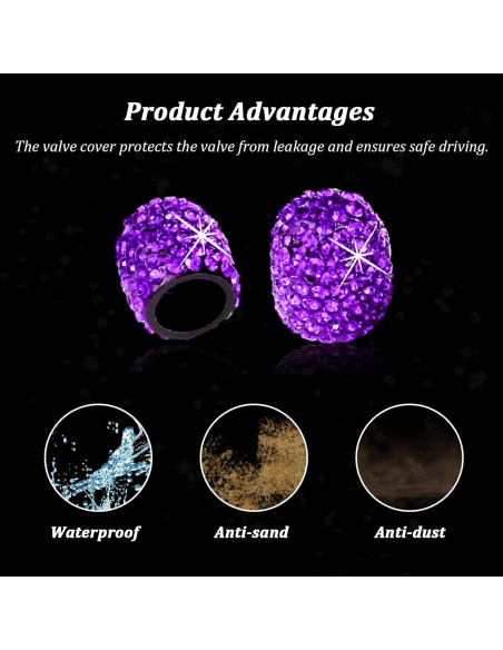 Tapones de Válvula de Neumático Kewucn Brillantes 4 Pcs