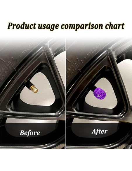 Tapones de Válvula de Neumático Kewucn Brillantes 4 Pcs