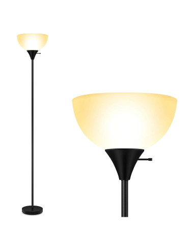 Lámpara de Pie LED BoostArea Negra 178 cm E26 Seguridad