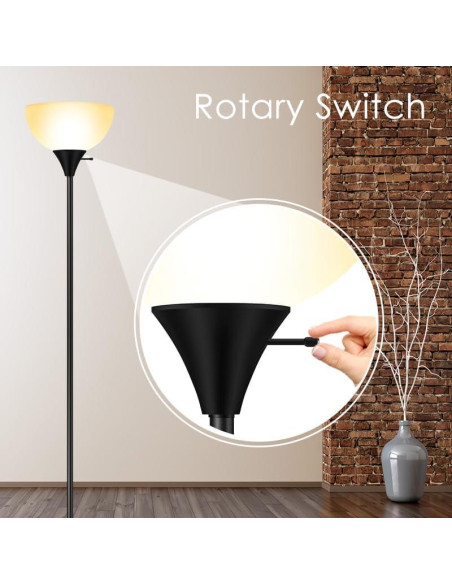 Lámpara de Pie LED BoostArea Negra 178 cm E26 Seguridad