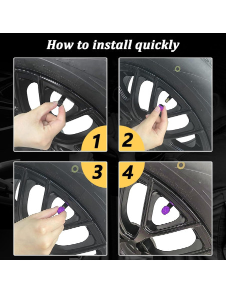 Tapones de Válvula de Neumático Kewucn Brillantes 4 Pcs
