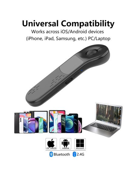 Ratón Aéreo Inalámbrico 3-Link D13PRO con Touchpad Negro