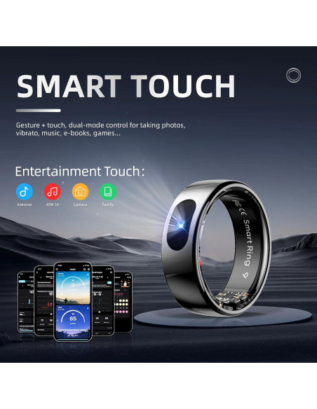 Anillo Inteligente Táctil Pro 10ATM Control Remoto Negro 11