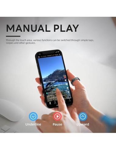 Anillo Inteligente Táctil Pro 10ATM Control Remoto Negro 11