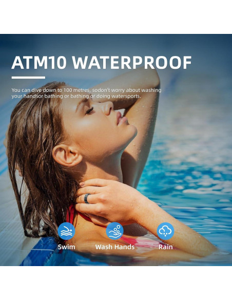 Anillo Inteligente Táctil Pro 10ATM Control Remoto Negro 11