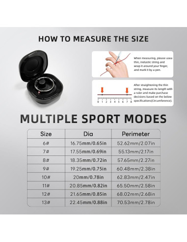 Anillo Inteligente Táctil Pro 10ATM Control Remoto Negro 11