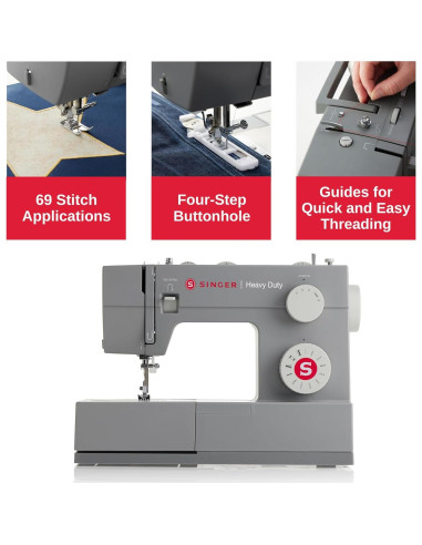 Máquina de Coser SINGER 4411 Uso Pesado 69 Puntadas Metal