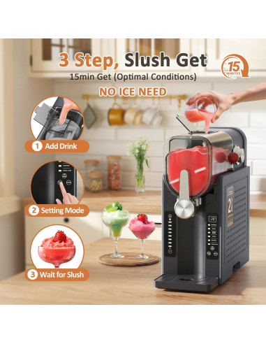 Máquina de Slushie WIZAURA SM-BLK02 Profesional 11.97kg