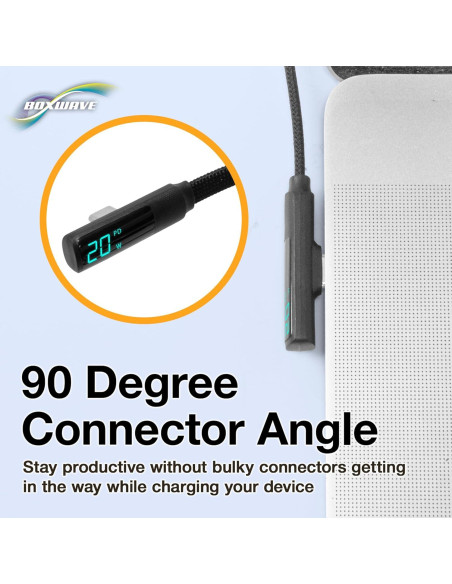 Cable USB-C a USB-C BoxWave 1.2m 100W con Display LED