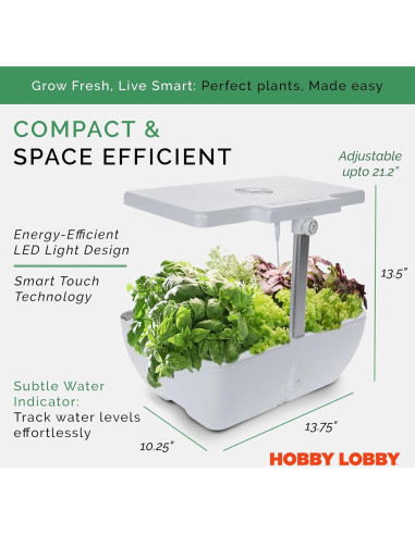 Kit de Jardín Hidropónico Hobby Lobby 12 Cápsulas 6.5L Blanco