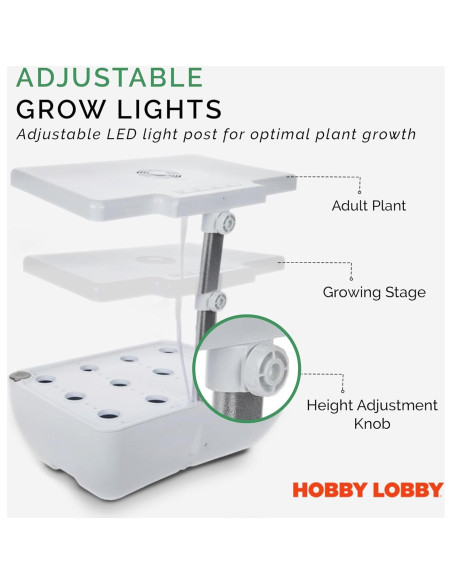 Kit de Jardín Hidropónico Hobby Lobby 12 Cápsulas 6.5L Blanco