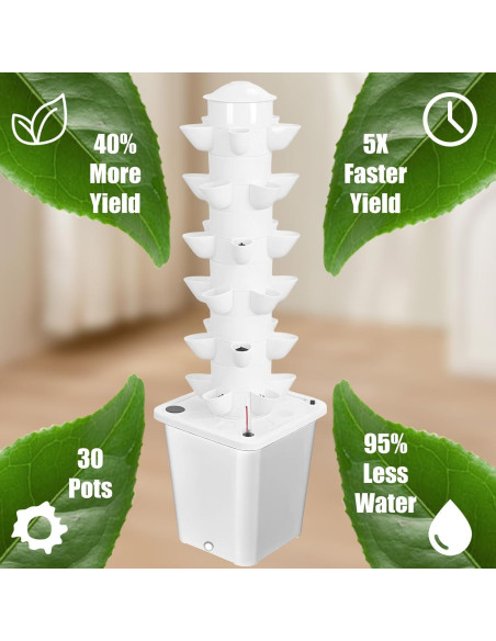 Sistema de Cultivo Hidropónico KANQIDKG Torre Vertical 30 Plantas