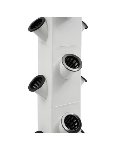 Torre Hidropónica LuYuLTONG 56 Macetas Blanca con Ruedas