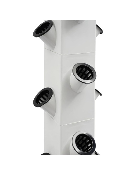 Torre Hidropónica LuYuLTONG 56 Macetas Blanca con Ruedas