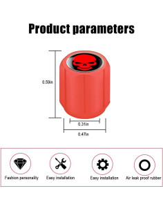 12 Tapones de Válvula de Neumático XINLIYA Rojo Fluorescente 2