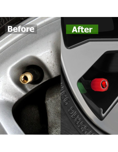 12 Tapones de Válvula de Neumático XINLIYA Rojo Fluorescente