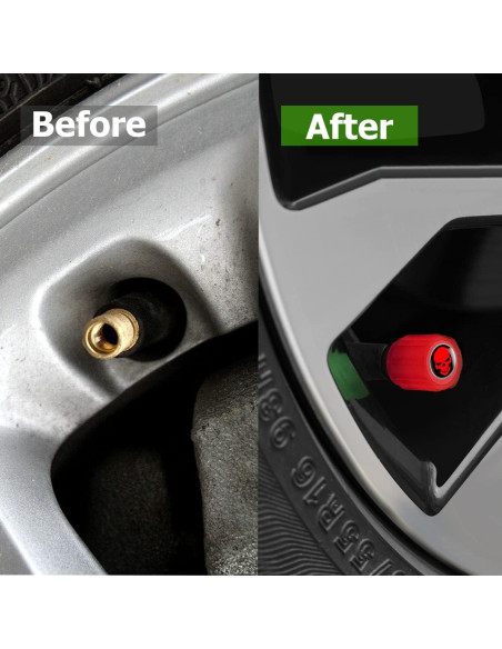 12 Tapones de Válvula de Neumático XINLIYA Rojo Fluorescente