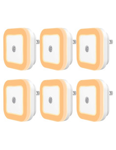 Luz Nocturna LED Enchufable SYCEES con Sensor Crepúsculo, Paquete de 6
