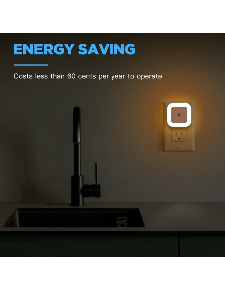 Luz Nocturna LED Enchufable SYCEES con Sensor Crepúsculo, Paquete de 6