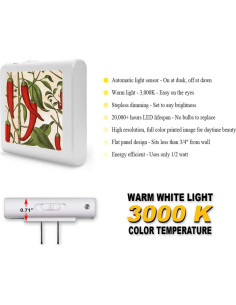 Luz Nocturna LED Art Plates Regulable con Sensor Automático 2