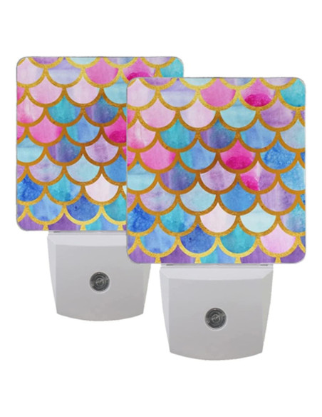 Luz Nocturna LED Escamas de Sirena con Sensor Automático