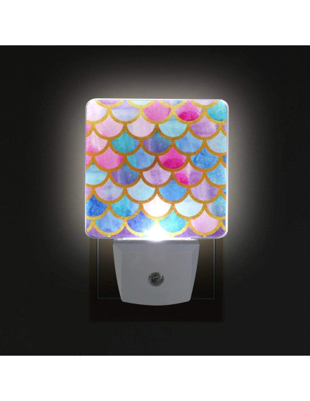 Luz Nocturna LED Escamas de Sirena con Sensor Automático