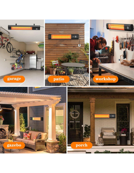 Calentador Infrarrojo Eléctrico Haimmy 1500W 9 Niveles 2S