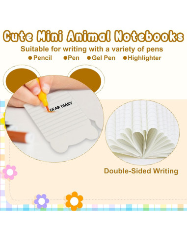 105 Mini Cuadernos ZestNova para Niños - Animales Caricatura