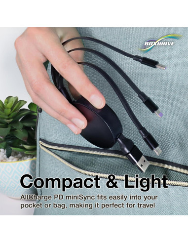 Cable Retráctil BoxWave USB-C y Micro USB 100W para OneXPlayer