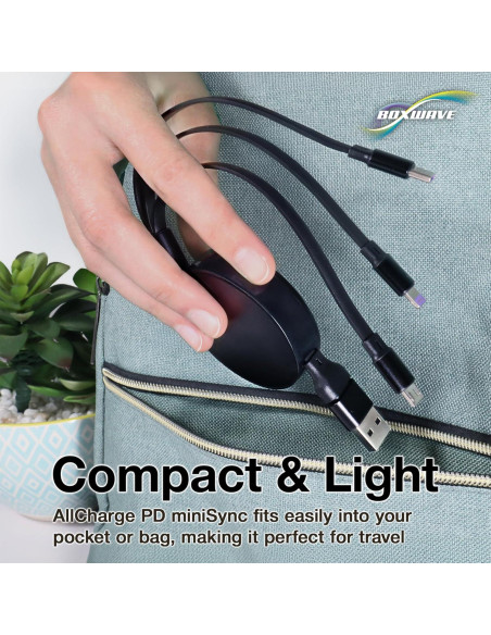 Cable Retráctil BoxWave USB-C y Micro USB 100W para OneXPlayer