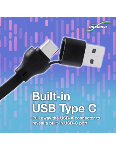 Cable Retráctil BoxWave USB-C y Micro USB 100W para OneXPlayer