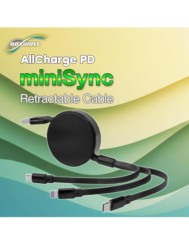 Cable Retráctil BoxWave USB-C y Micro USB 100W para OneXPlayer