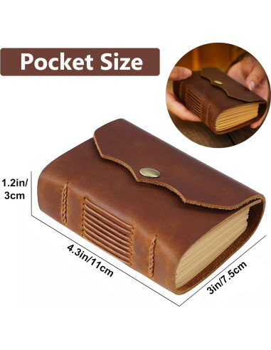 Cuaderno de Piel Acidea Vintage 320 Páginas 10.9x7.6cm