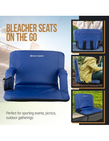 Silla de Estadio Ancha Home-Complete Azul con Respaldo y 6 Posiciones