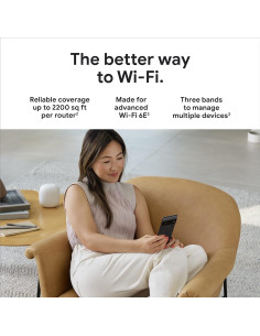 Google Nest WiFi Pro - Enrutador Mesh Wi-Fi 6E - 2 Paquete 2