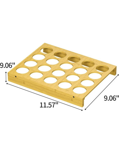 Organizador de Cajones PEKER para 20 Cápsulas de Café de Bambú