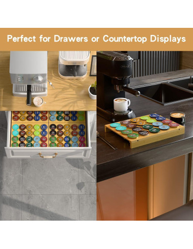 Organizador de Cajones PEKER para 20 Cápsulas de Café de Bambú