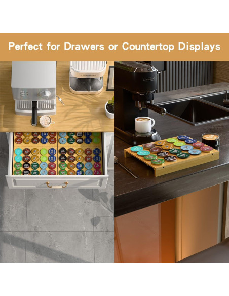 Organizador de Cajones PEKER para 20 Cápsulas de Café de Bambú