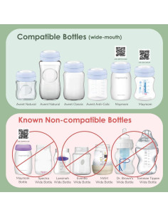 Tapa de Tornillo Maymom Azul Claro x6 para Botellas Avent 2