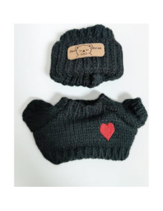 Conjunto de Atuendo LBB Suéter Corazones Bordados Negro 2
