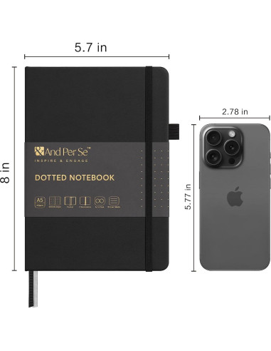 Cuaderno de Puntos And Per Se A5 Negro 160 Páginas 100gsm
