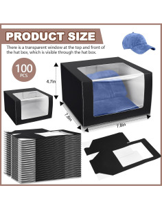 Cajas de Regalo para Gorras DoubleFill 50 Pcs Negro 19.3x19.3x11.9cm 2