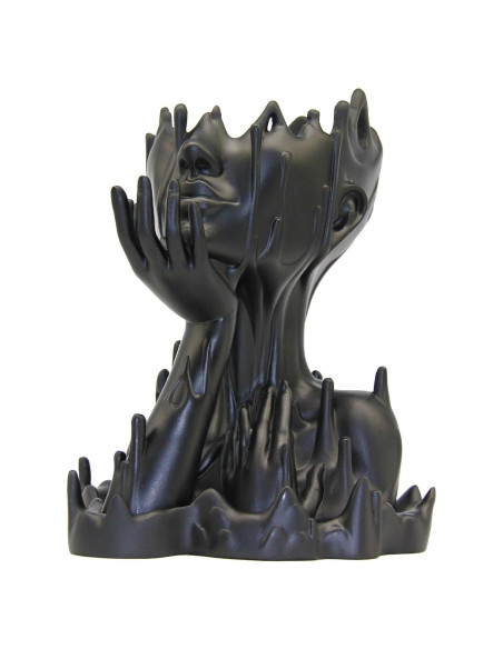 Maceta de Resina Mujer Derretida Poranlem 18 cm Negro