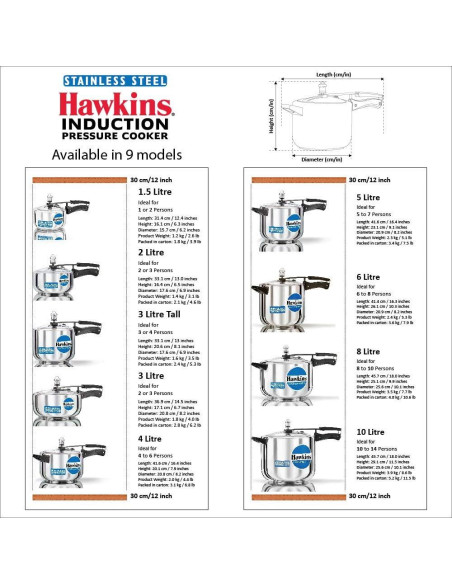 Olla a presión Hawkins B25 2 litros acero inoxidable